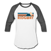 Ridgway, Colorado Baseball T-Shirt - Retro Mountain Unisex Ridgway Raglan T Shirt - white/charcoal