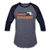 Ridgway, Colorado Baseball T-Shirt - Retro Mountain Unisex Ridgway Raglan T Shirt - heather blue/navy