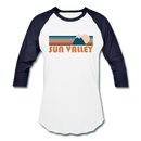Sun Valley, Idaho Baseball T-Shirt - Retro Mountain Unisex Sun Valley Raglan T Shirt - white/navy
