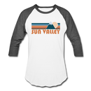 Sun Valley, Idaho Baseball T-Shirt - Retro Mountain Unisex Sun Valley Raglan T Shirt - white/charcoal