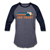 Sun Valley, Idaho Baseball T-Shirt - Retro Mountain Unisex Sun Valley Raglan T Shirt - heather blue/navy