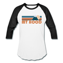 Mount Hood, Oregon Baseball T-Shirt - Retro Mountain Unisex Mount Hood Raglan T Shirt - white/black