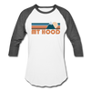 Mount Hood, Oregon Baseball T-Shirt - Retro Mountain Unisex Mount Hood Raglan T Shirt - white/charcoal
