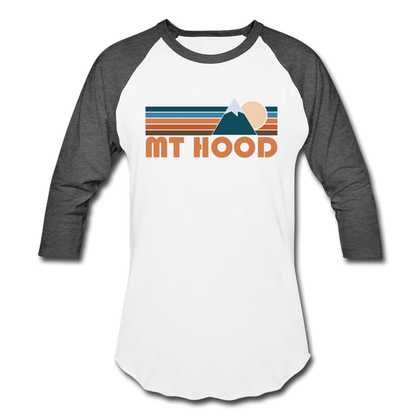 Mount Hood, Oregon Baseball T-Shirt - Retro Mountain Unisex Mount Hood Raglan T Shirt - white/charcoal