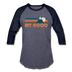 Mount Hood, Oregon Baseball T-Shirt - Retro Mountain Unisex Mount Hood Raglan T Shirt - heather blue/navy