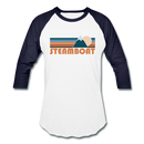 Steamboat, Colorado Baseball T-Shirt - Retro Mountain Unisex Steamboat Raglan T Shirt - white/navy