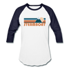 Steamboat, Colorado Baseball T-Shirt - Retro Mountain Unisex Steamboat Raglan T Shirt - white/navy