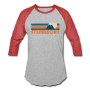 Steamboat, Colorado Baseball T-Shirt - Retro Mountain Unisex Steamboat Raglan T Shirt - heather gray/red