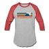 Steamboat, Colorado Baseball T-Shirt - Retro Mountain Unisex Steamboat Raglan T Shirt - heather gray/red