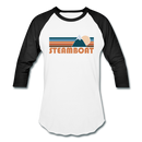 Steamboat, Colorado Baseball T-Shirt - Retro Mountain Unisex Steamboat Raglan T Shirt - white/black