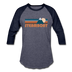 Steamboat, Colorado Baseball T-Shirt - Retro Mountain Unisex Steamboat Raglan T Shirt - heather blue/navy