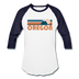 Oregon Baseball T-Shirt - Retro Mountain Unisex Oregon Raglan T Shirt - white/navy
