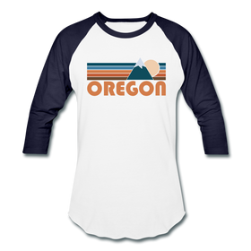 Oregon Baseball T-Shirt - Retro Mountain Unisex Oregon Raglan T Shirt