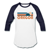 Oregon Baseball T-Shirt - Retro Mountain Unisex Oregon Raglan T Shirt
