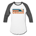 Oregon Baseball T-Shirt - Retro Mountain Unisex Oregon Raglan T Shirt - white/charcoal