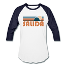 Salida, Colorado Baseball T-Shirt - Retro Mountain Unisex Salida Raglan T Shirt - white/navy
