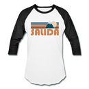 Salida, Colorado Baseball T-Shirt - Retro Mountain Unisex Salida Raglan T Shirt - white/black