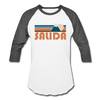 Salida, Colorado Baseball T-Shirt - Retro Mountain Unisex Salida Raglan T Shirt - white/charcoal