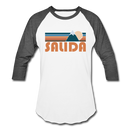 Salida, Colorado Baseball T-Shirt - Retro Mountain Unisex Salida Raglan T Shirt - white/charcoal