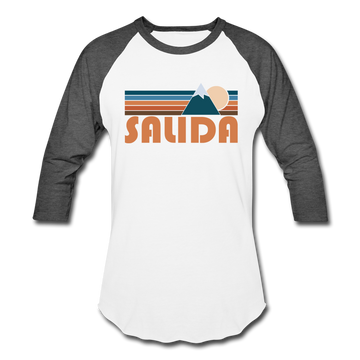 Salida, Colorado Baseball T-Shirt - Retro Mountain Unisex Salida Raglan T Shirt - white/charcoal