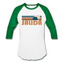 Salida, Colorado Baseball T-Shirt - Retro Mountain Unisex Salida Raglan T Shirt - white/kelly green