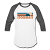 Snowmass, Colorado Baseball T-Shirt - Retro Mountain Unisex Snowmass Raglan T Shirt - white/charcoal