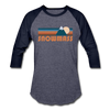 Snowmass, Colorado Baseball T-Shirt - Retro Mountain Unisex Snowmass Raglan T Shirt - heather blue/navy