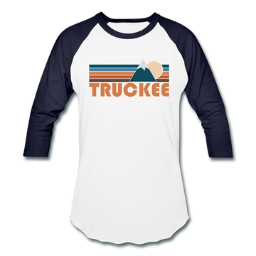 Truckee, California Baseball T-Shirt - Retro Mountain Unisex Truckee Raglan T Shirt - white/navy