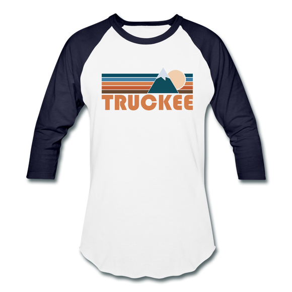 Truckee, California Baseball T-Shirt - Retro Mountain Unisex Truckee Raglan T Shirt - white/navy