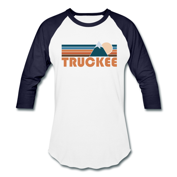 Truckee, California Baseball T-Shirt - Retro Mountain Unisex Truckee Raglan T Shirt - white/navy