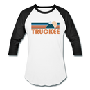 Truckee, California Baseball T-Shirt - Retro Mountain Unisex Truckee Raglan T Shirt - white/black