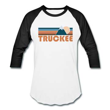Truckee, California Baseball T-Shirt - Retro Mountain Unisex Truckee Raglan T Shirt - white/black
