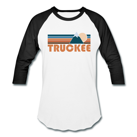 Truckee, California Baseball T-Shirt - Retro Mountain Unisex Truckee Raglan T Shirt - white/black