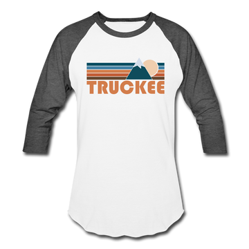 Truckee, California Baseball T-Shirt - Retro Mountain Unisex Truckee Raglan T Shirt - white/charcoal