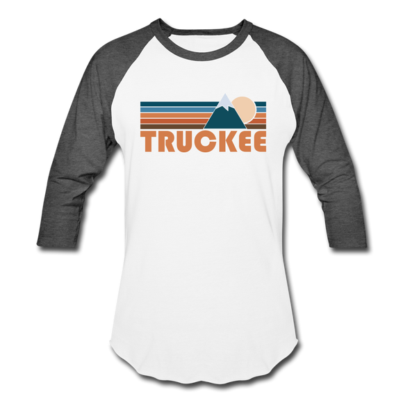 Truckee, California Baseball T-Shirt - Retro Mountain Unisex Truckee Raglan T Shirt - white/charcoal