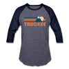 Truckee, California Baseball T-Shirt - Retro Mountain Unisex Truckee Raglan T Shirt - heather blue/navy