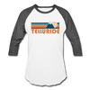 Telluride, Colorado Baseball T-Shirt - Retro Mountain Unisex Telluride Raglan T Shirt - white/charcoal