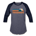 Telluride, Colorado Baseball T-Shirt - Retro Mountain Unisex Telluride Raglan T Shirt - heather blue/navy