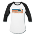 Tennessee Baseball T-Shirt - Retro Mountain Unisex Tennessee Raglan T Shirt - white/black
