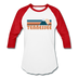 Tennessee Baseball T-Shirt - Retro Mountain Unisex Tennessee Raglan T Shirt - white/red