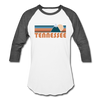 Tennessee Baseball T-Shirt - Retro Mountain Unisex Tennessee Raglan T Shirt - white/charcoal