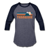 Tennessee Baseball T-Shirt - Retro Mountain Unisex Tennessee Raglan T Shirt - heather blue/navy