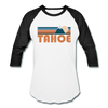 Tahoe, California Baseball T-Shirt - Retro Mountain Unisex Tahoe Raglan T Shirt - white/black