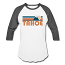 Tahoe, California Baseball T-Shirt - Retro Mountain Unisex Tahoe Raglan T Shirt - white/charcoal