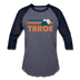 Tahoe, California Baseball T-Shirt - Retro Mountain Unisex Tahoe Raglan T Shirt - heather blue/navy