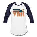Vail, Colorado Baseball T-Shirt - Retro Mountain Unisex Vail Raglan T Shirt - white/navy