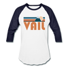 Vail, Colorado Baseball T-Shirt - Retro Mountain Unisex Vail Raglan T Shirt - white/navy
