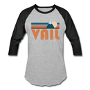 Vail, Colorado Baseball T-Shirt - Retro Mountain Unisex Vail Raglan T Shirt - heather gray/black