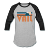 Vail, Colorado Baseball T-Shirt - Retro Mountain Unisex Vail Raglan T Shirt - heather gray/black