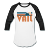 Vail, Colorado Baseball T-Shirt - Retro Mountain Unisex Vail Raglan T Shirt - white/black